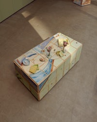 a coffee table in a room